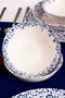 Hermia Laleli Juego de Cena de Porcelana 18 Piezas Blanco y Azul